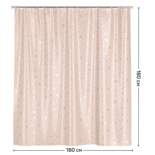 VAL JR-1818C Штора для ванной комнаты с кристаллическим эффектом, PEVA, 180*180 см, JARDIN, шт