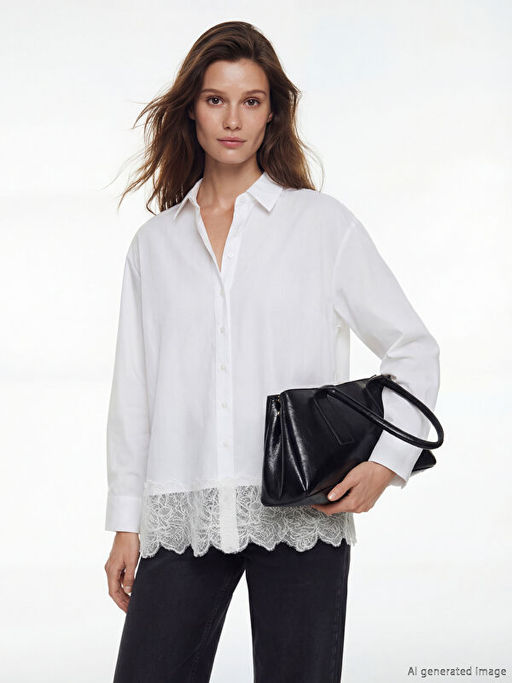 Dantel Detayl? Kad?n G?mlek Tunik