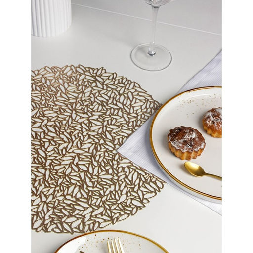 Цена за 12 шт. Салфетка сервировочная на стол Манифик, d=38 см, цвет золотой - Simaland фото 7