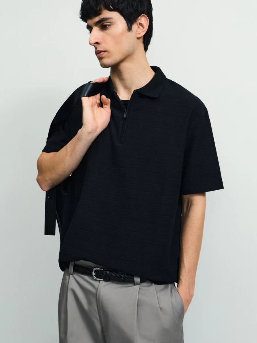 Футболка поло на молнии / Zarina