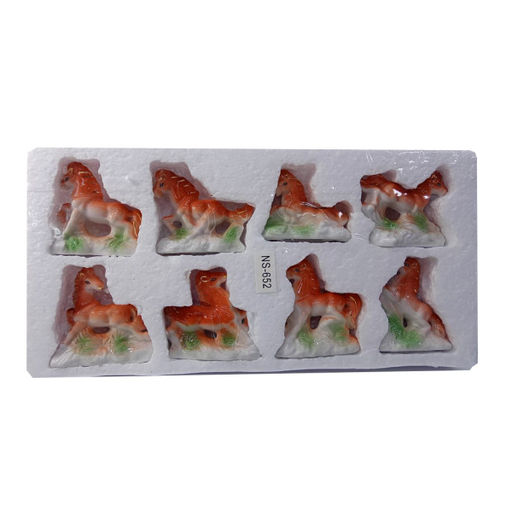 Лошадь символ 2026 года уп-8шт фарфор символ силы, мощи, достижения цели и победы 6см-7см