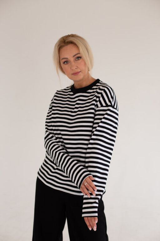 Лонгслив-тельняшка футер 2х нитка ПЕНЬЕ - Knitka wear фото 14