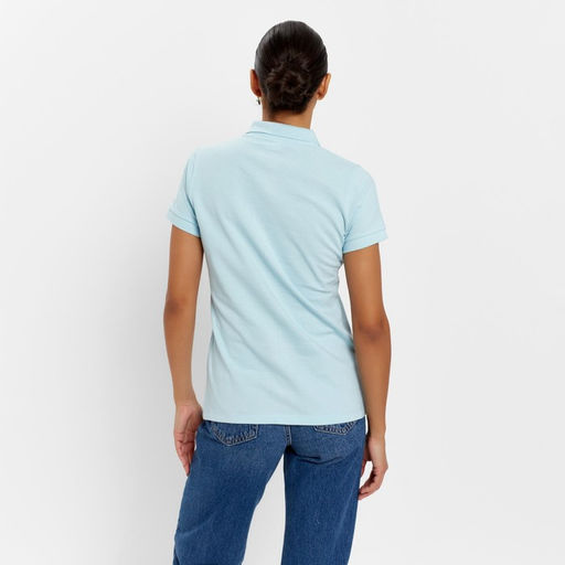 Футболка поло женская MINAKU: Basic line, голубая, размер 42