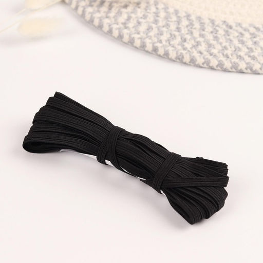 Цена за 5 шт. Резинка бельевая, 6 мм, 10±1 м, чёрная