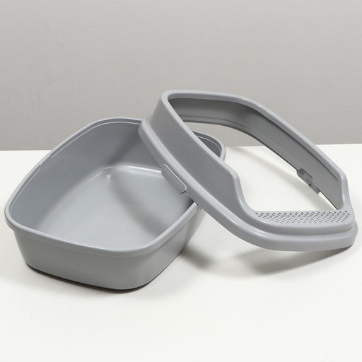 Туалет Айша M с бортом 53 х 39 х 21 см серый FIX - Пижон фото 6