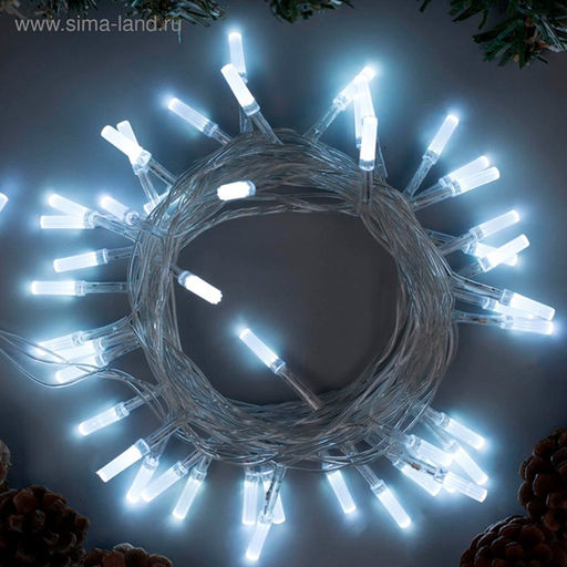 Гирлянда Нить 5 м с насадками Звёздочки, IP20, прозрачная нить, 50 LED, свечение белое, 8 режимов, 220 В - Luazon lighting фото 2