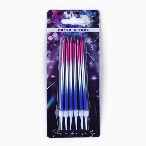 Цена за 2 шт. Свечи для торта Make a wish, 6 шт., 13×0.5 см