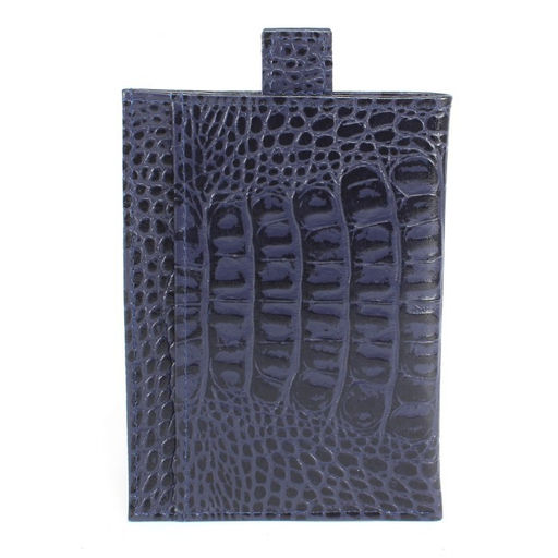 Обложка/футляр для паспорта Croco-П-408 натуральная кожа 1отд, 3карм, синий кайман (88) 265410  фото 2