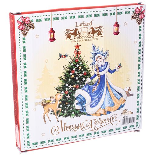 ТАРЕЛКА ЗАКУСОЧНАЯ LEFARD ДЕД МОРОЗ И СНЕГУРОЧКА 20,5СМ КРАСНАЯ (КОР=18ШТ.)  фото 3