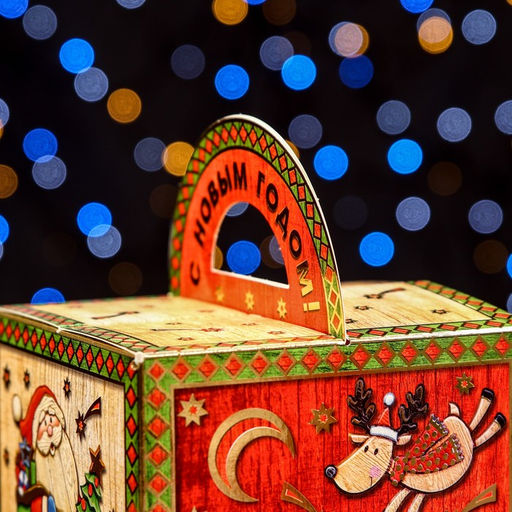 Цена за 5 шт. Подарочная коробка Дед Мороз, 14 х 14 х 14 см - Simaland фото 3