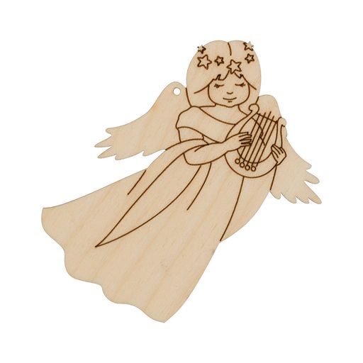 Заготовка для декорирования Mr. Carving ВД-785 Ангел фанера 10 х 9 х 0.3 см со свечой (10х5.7 см) фото 3