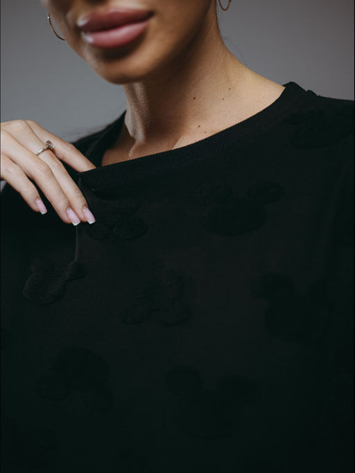 Ирбис футболка женская (махра Микки черный)