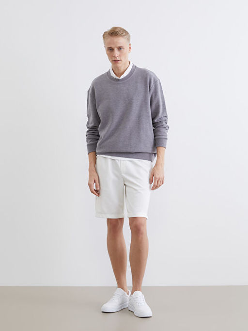 Bisiklet Yaka Erkek Sweatshirt