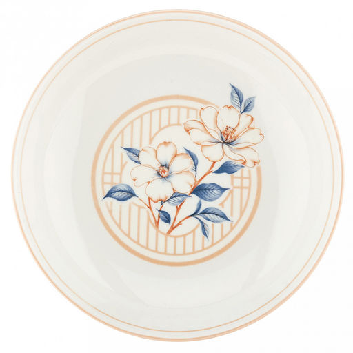 Магнолия Тарелка глубокая фарфоровая д180мм h37мм, 500мл, с деколью, отводка (Китай) - Домашняя Мода фото 2