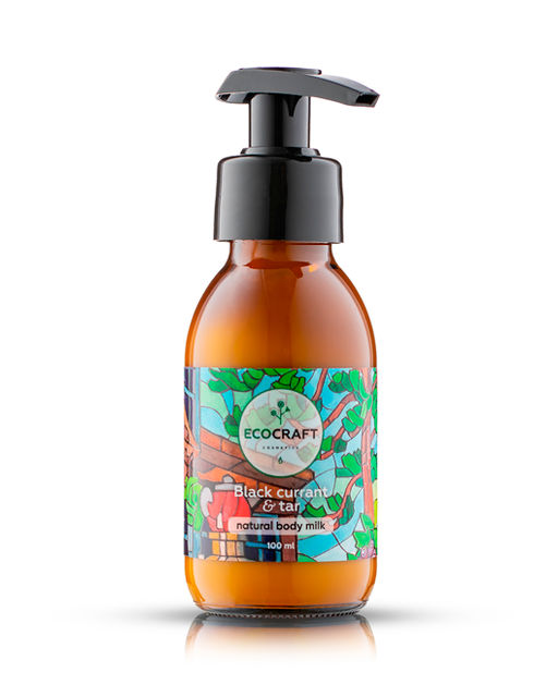 Натуральное увлажняющее молочко для тела "Black currant and tar" Черная смородина и смола