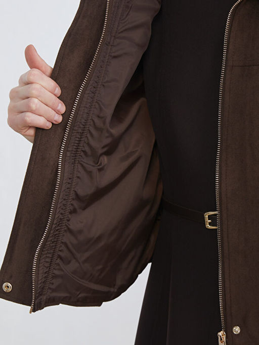 G?mlek Yaka Oversize Kad?n S?et G?r?n?ml? Ceket