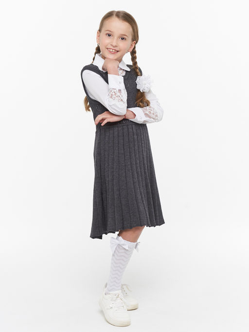 Сарафан для девочек 7077. 5006 серый