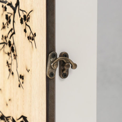 Ключница настенная Сакура и самурай, дерево, 6 крючков, 26.5?20.8?6.3 см