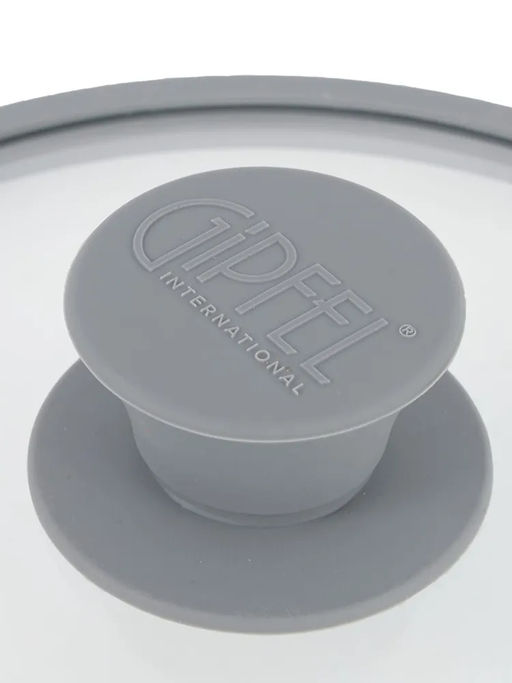 52436 GIPFEL Крышка стеклянная MOORE 18 см с силиконовым ободом. Цвет: светло-серый. Материал: закаленное стекло, силикон, нержавеющая сталь 18/8