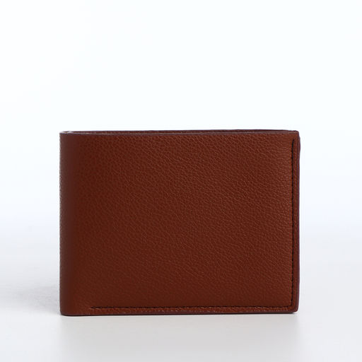 Портмоне мужское, без застёжки, отдел для карт, монет, коричневое