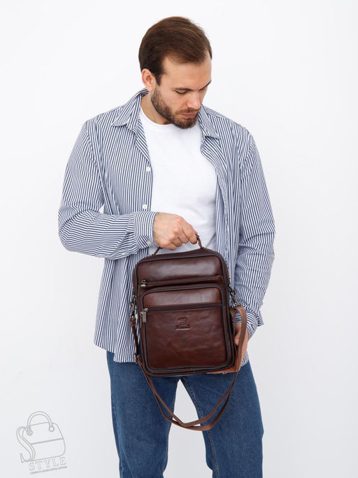 Сумка мужская кожаная 7905-4 brown Fuzhinino