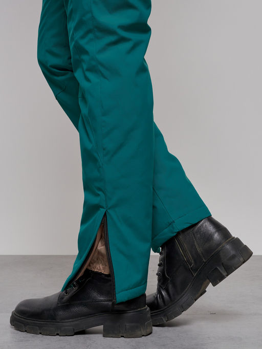 Полукомбинезон утепленный женский зимний горнолыжный зеленого цвета 526Z - Chunmai фото 11