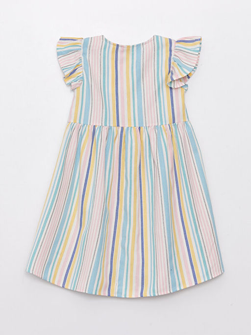 Bisiklet Yaka ?izgili K?sa Kollu K?z ?ocuk Elbise - Waikiki фото 2