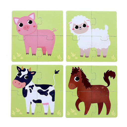 Пазлы 4 в 1 Кто живёт на ферме? - Puzzle time фото 2