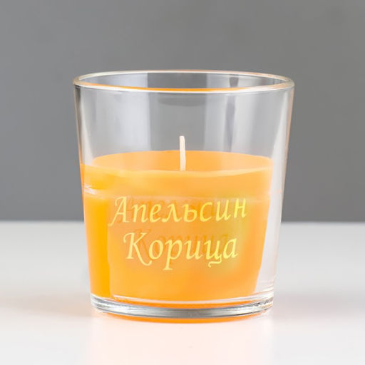 Ароматическая свеча в стакане «Апельсин и корица», 6.5×8 см, оранжевый