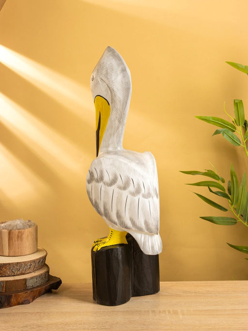 Сувенир «Пеликан», 17×20×50 см, дерево, белый