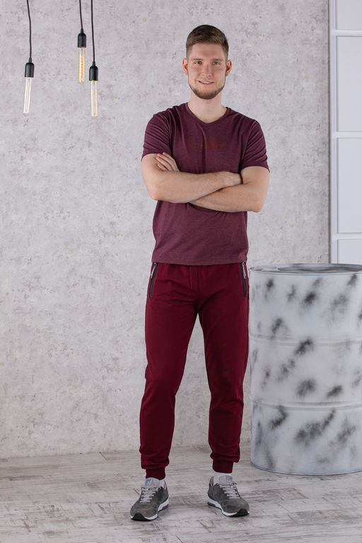 Брюки спортивные 
 3.MM104A-бордовый