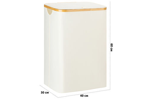 Корзина для белья 40*30*60 см с крышкой, молочная - Elan gallery фото 2