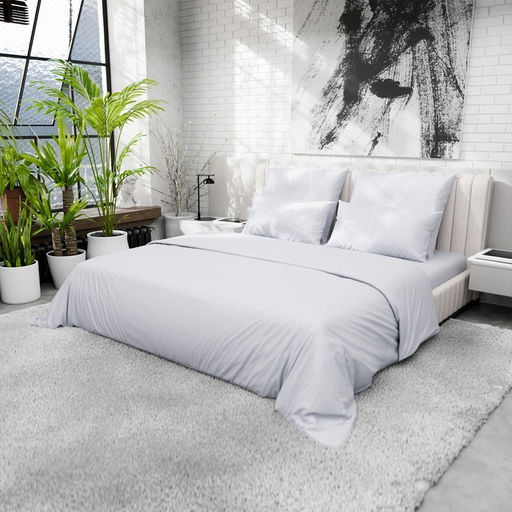 Пододеяльник 220ТС Этель 175*220 см, цв.светло-серый, сатин, 100% хлопок  фото 2