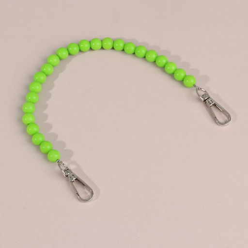 Ручка для сумки, бусы, d=10 мм, 30 см, зелёная