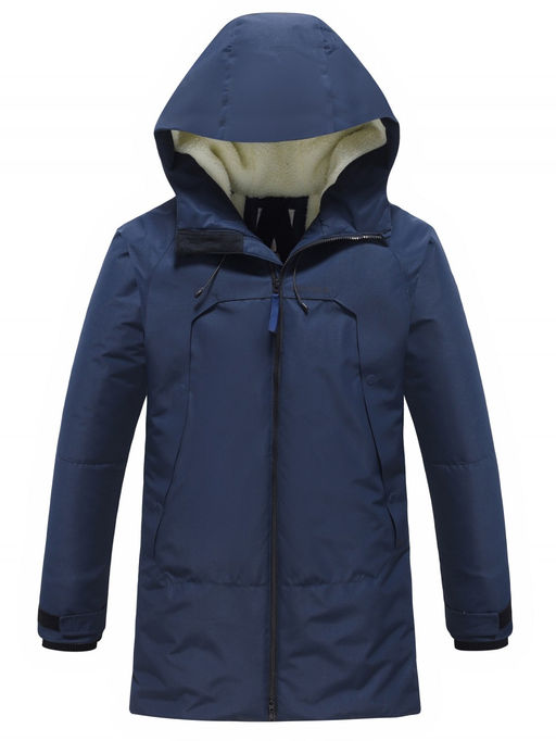 Парка зимняя мужская с капюшоном темно-синего цвета 9533-1TS - Valianly фото 2