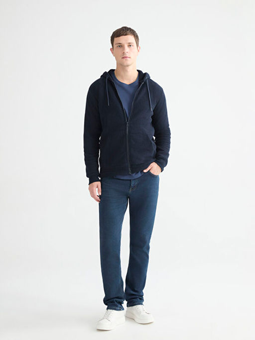 Kap??onlu Polar Erkek Fermuarl? Sweatshirt