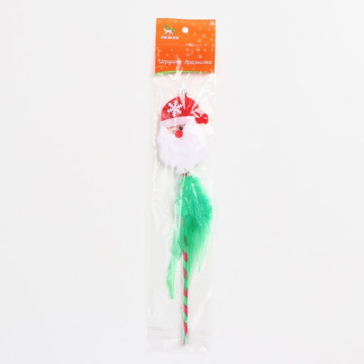 Дразнилка для кошек с бубенчиком Дед мороз, 30 см - Пижон фото 4