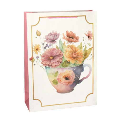 Цена за 12 шт. Пакет подарочный 26x32x12см Цветы / 5451L /уп 12/384/210 г - ГалеонТрейд фото 3