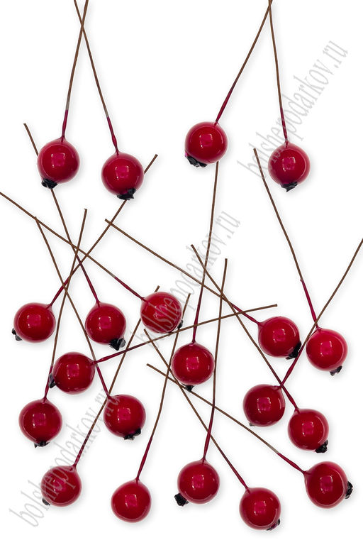 Ягодки на веточке 1,2 см (100 шт) SF-7799, красный №18