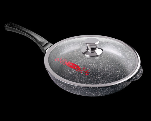 Сковорода 260/55мм с пластиковой ручкой с крышкой с2611аг,,