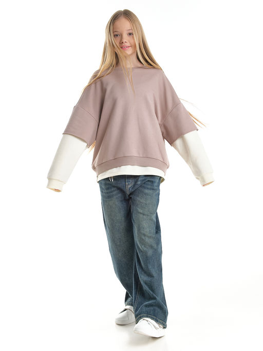 Толстовка для девочки 22-8047 бежевый - Mini maxi фото 5