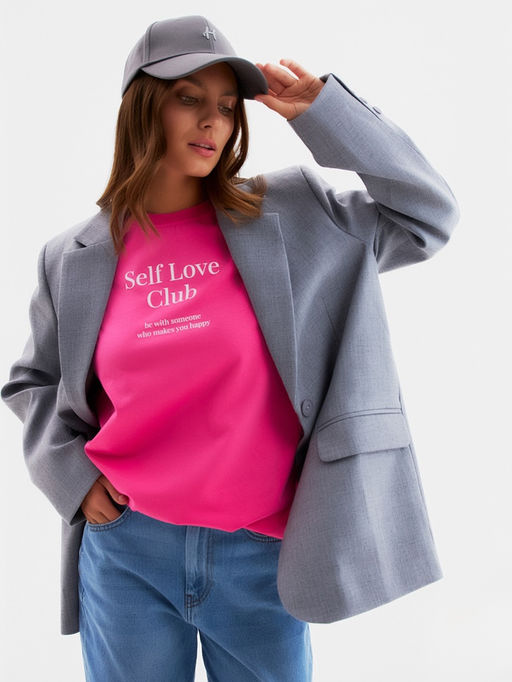 Футболка женская MIST Selflove, розовая, размер L (46-48)