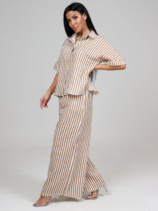 557 ЖЕНСКИЙ КОСТЮМ (брюки) (Бежевая полоса) - А-дина фото 4