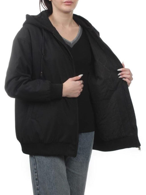 H24-83 BLACK Куртка демисезонная женская (100 гр. синтепон) - Fashion фото 7
