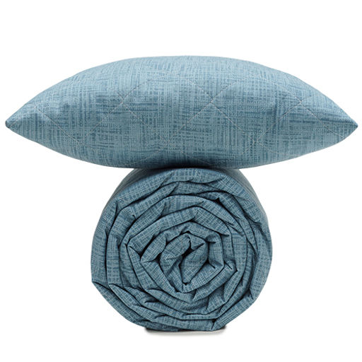 Покрывало стеганое 215х240 Традиция, поплин, 100% хлопок, Серо-голубой текстура 215х240  фото 5