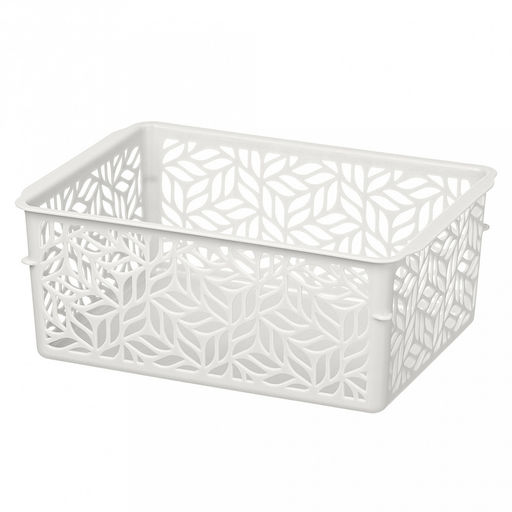 Корзина пластмассовая для хранения Linden 1,4л, 19х14х7,5см, универсальная, полипропилен, светло-серый (Россия)