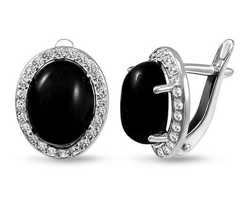 Серьги, оникс, СПН4202