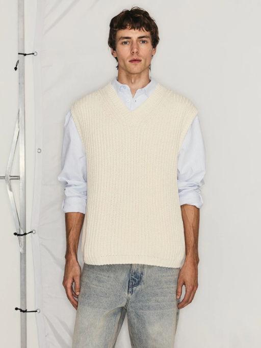 Вязаный жилет из 100% хлопка / Zarina  фото 3