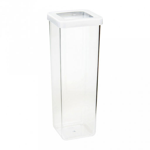 Банка для сыпучих продуктов пластмассовая Степ 1,9л, 10х10х28см, белый (Россия) - Домашняя мода фото 4