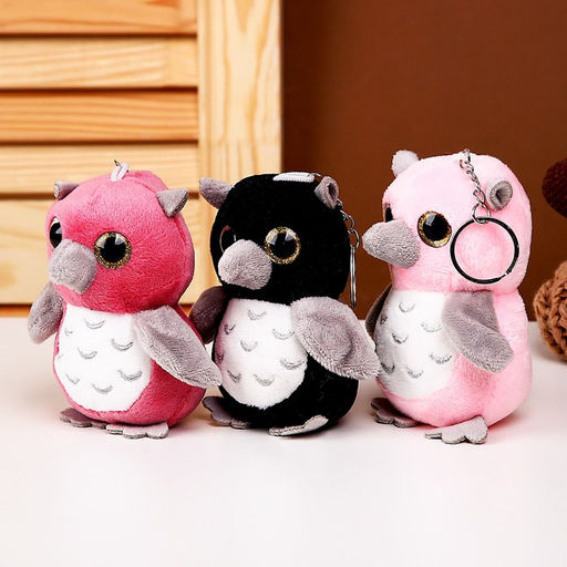 Мягкая игрушка Сова с серым клювиком, на брелоке, 10 см, цвета МИКС - Simaland фото 4